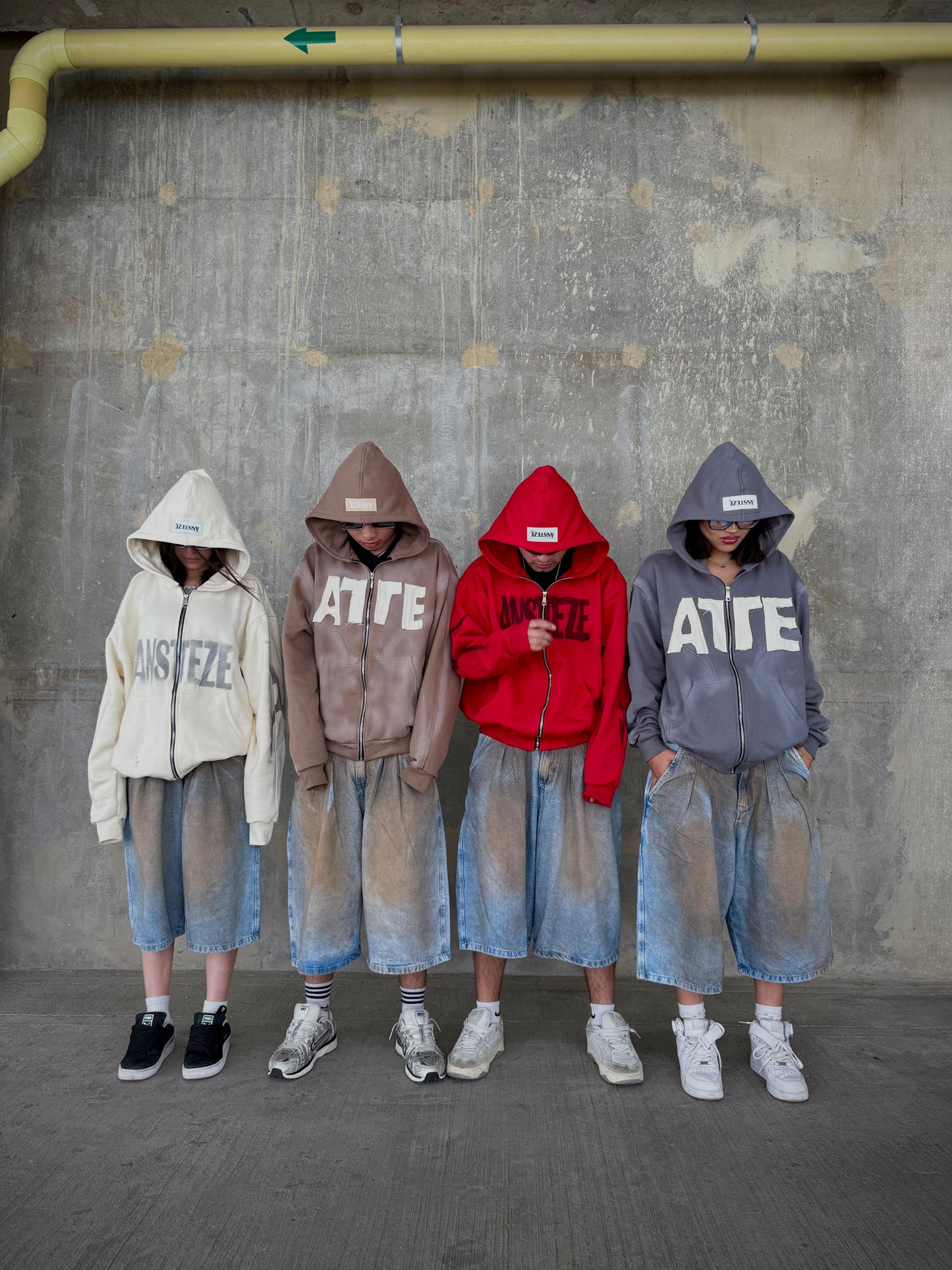 ANSTEZE Zip hoodie GRIS| Normla Fit