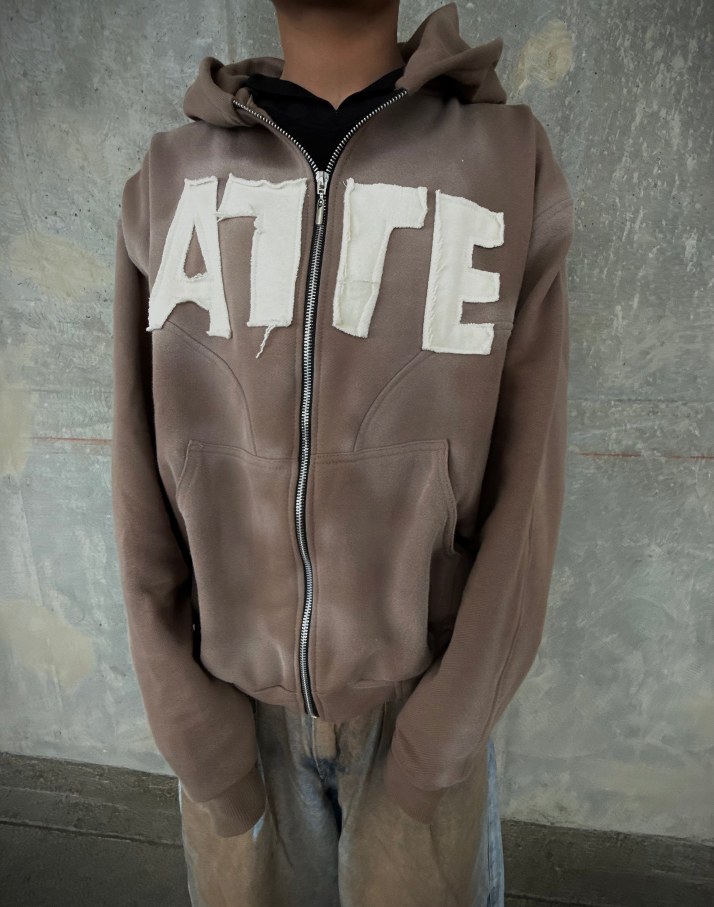 ANSTEZE Zip hoodie CAFÉ| Normla Fit