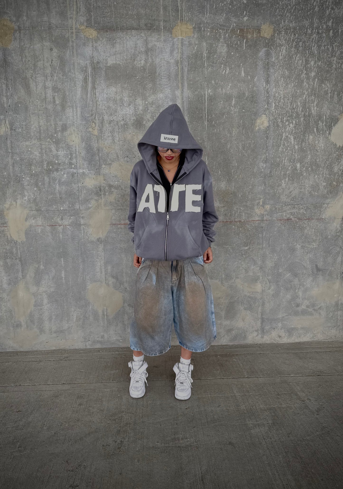 ANSTEZE Zip hoodie GRIS| Normla Fit