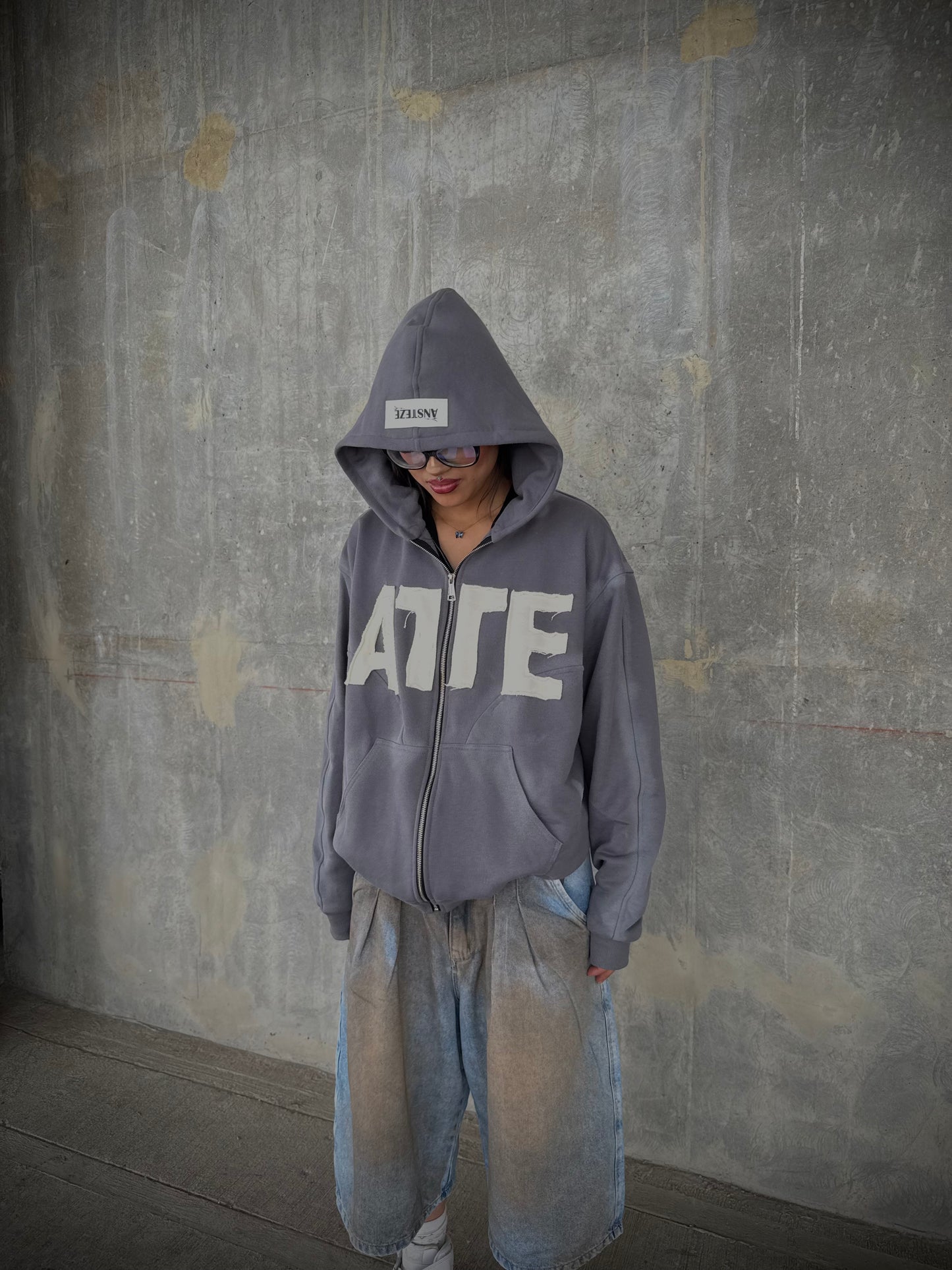 ANSTEZE Zip hoodie GRIS| Normla Fit