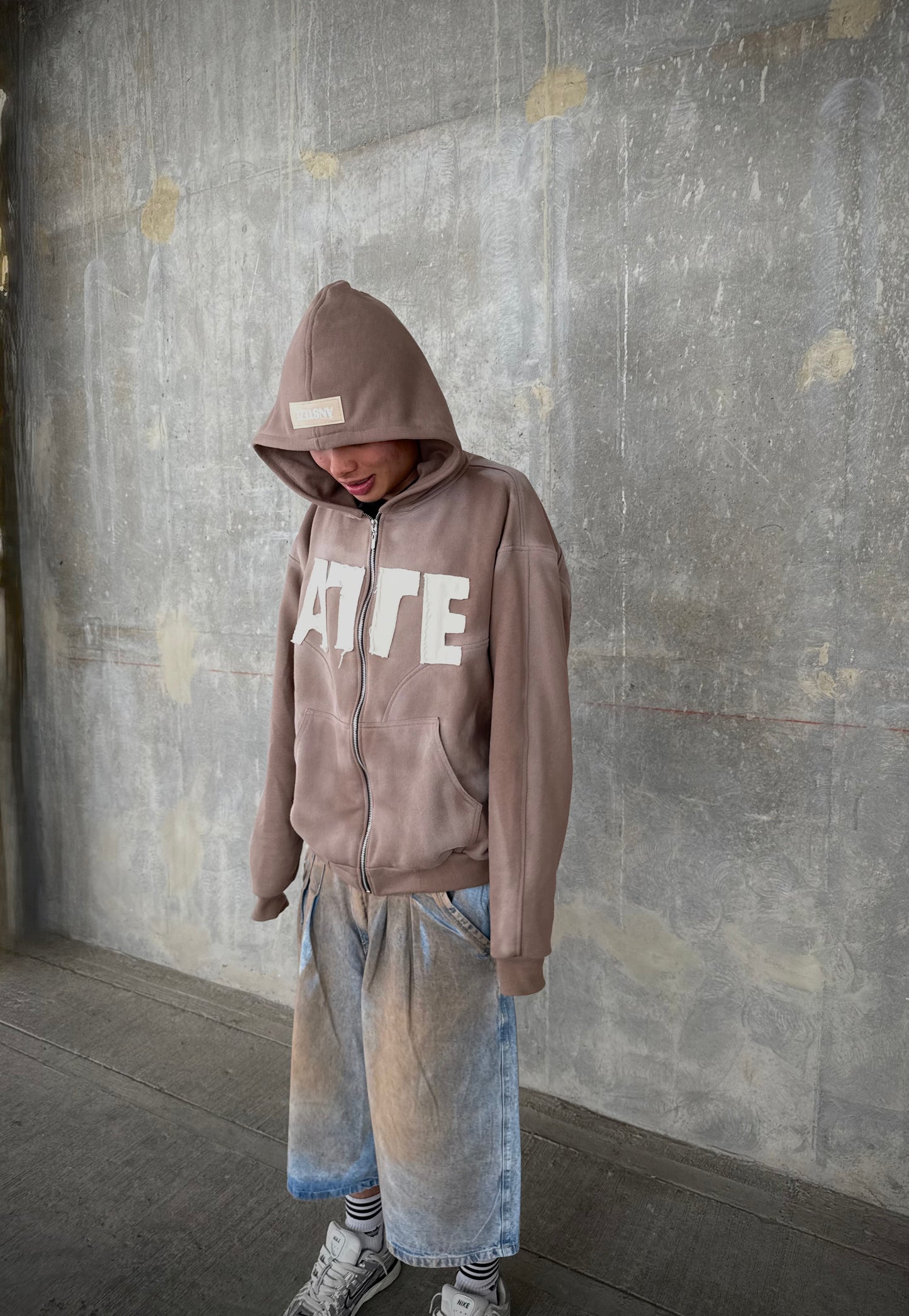 ANSTEZE Zip hoodie CAFÉ| Normla Fit