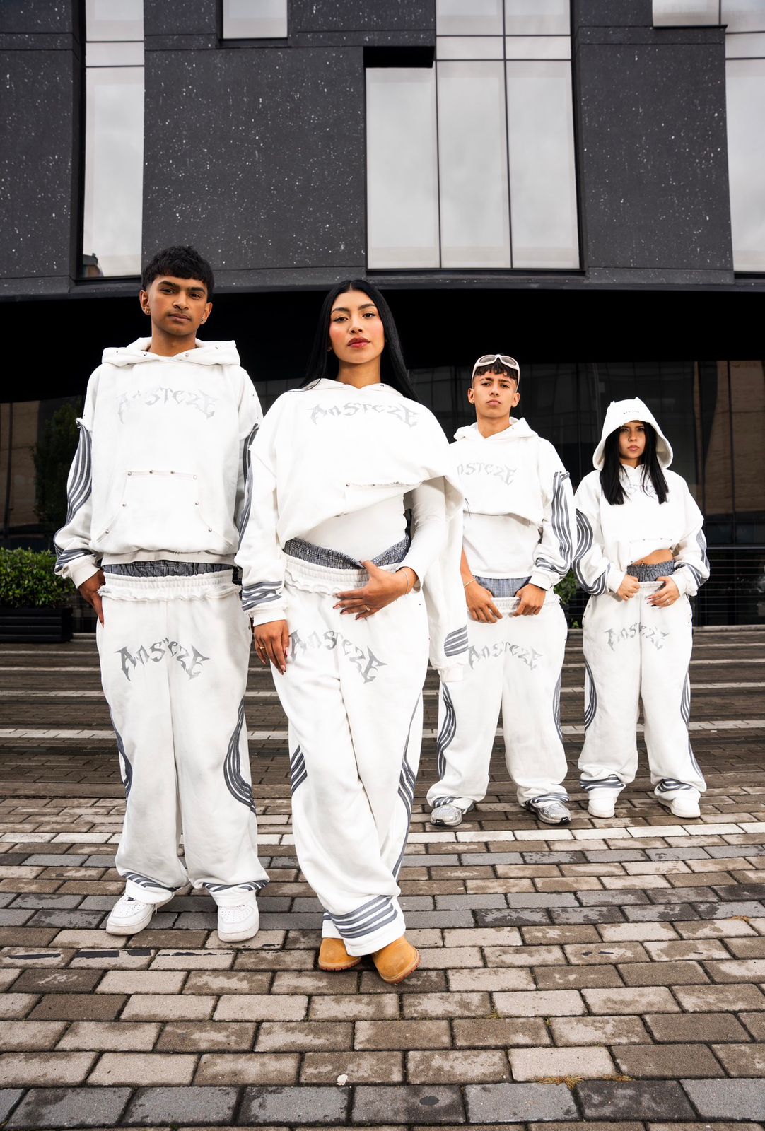 ANSTEZE Baggy Track Suit WITHE|Barrel fit