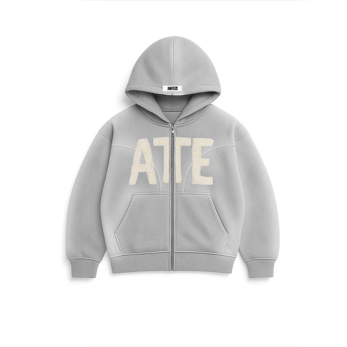 ANSTEZE Zip hoodie GRIS| Normla Fit