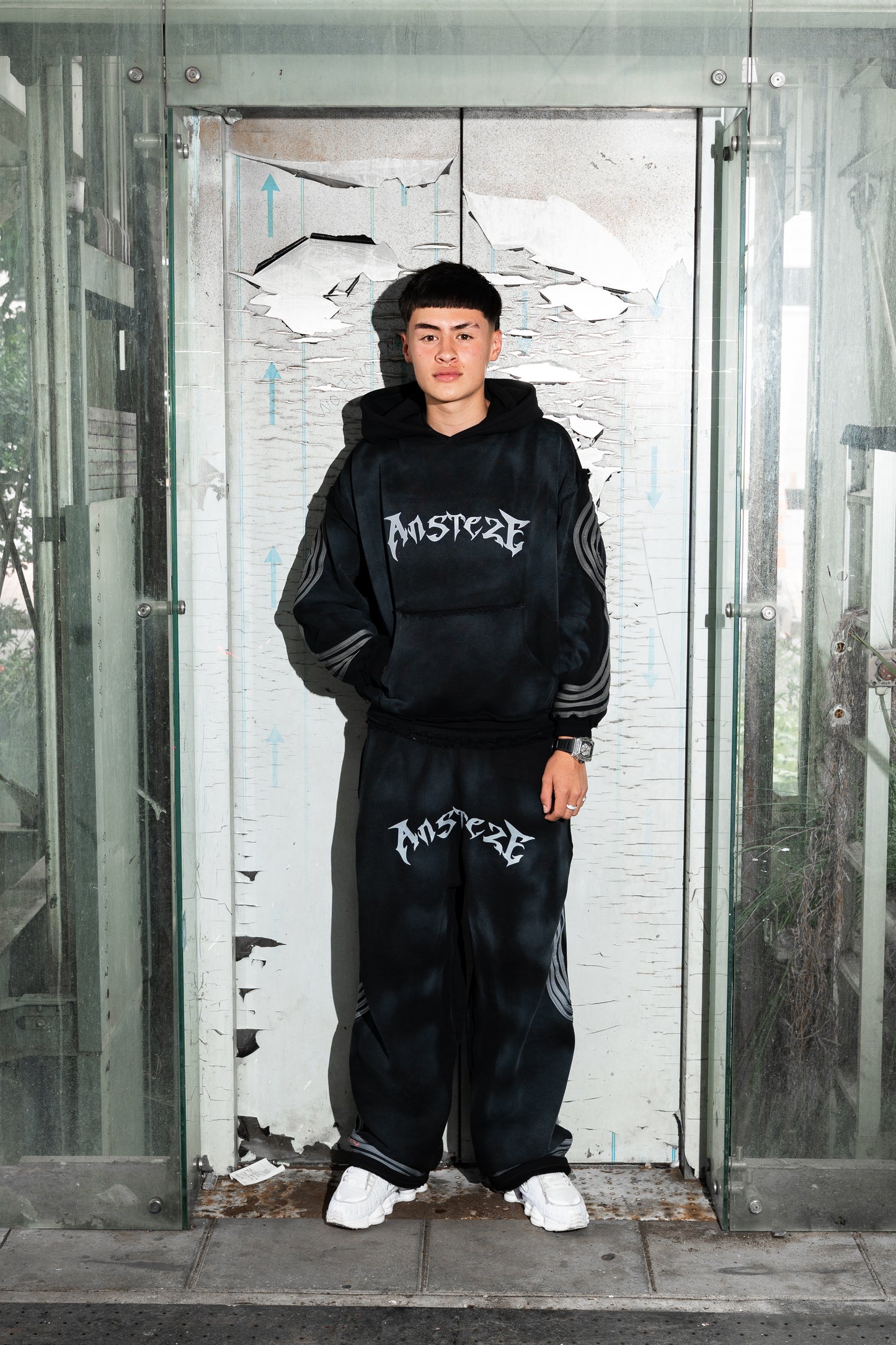 ANSTEZE Baggy Track Suit Black |Barrel Fit