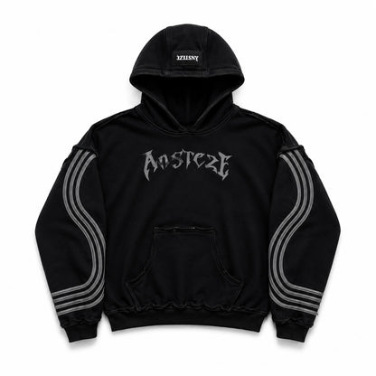ANSTEZE Hoodie Track Suit Black |Boxy Fit