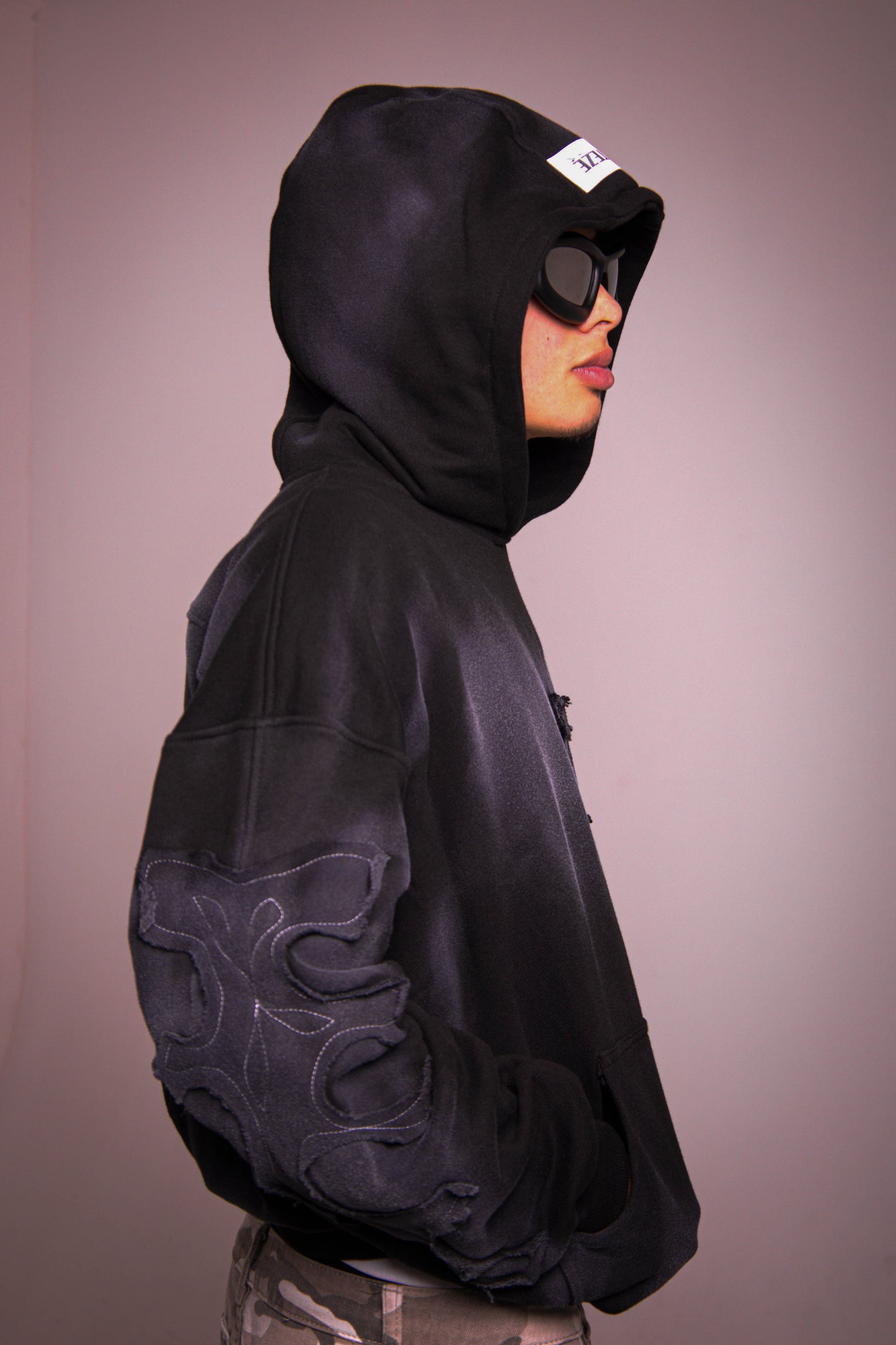 Hoodie C8  basics dark black | Boxy Fit