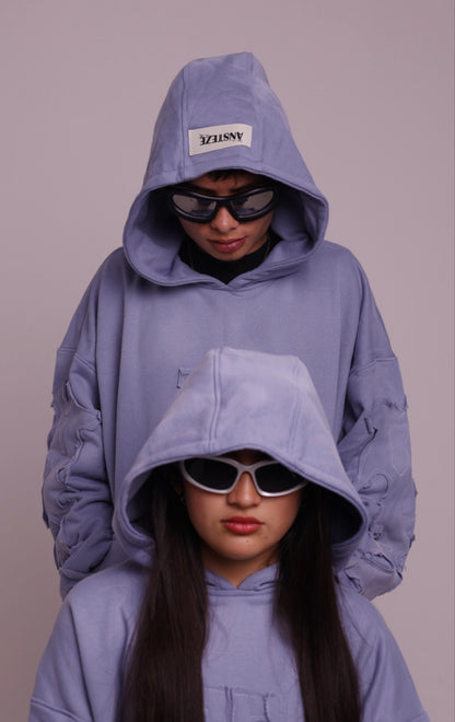 Hoodie C8  basics light blue | Boxy Fit