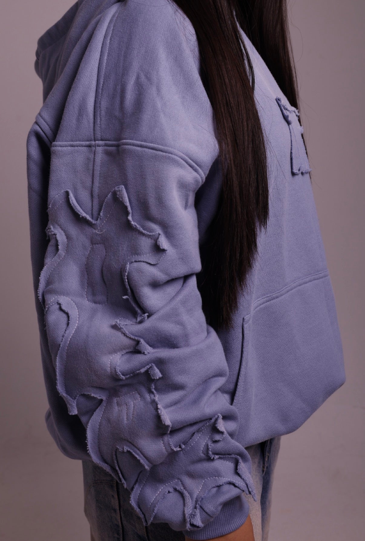 Hoodie C8  basics light blue | Boxy Fit