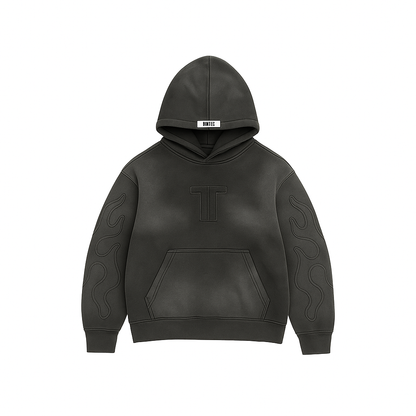 Hoodie C8  basics dark black | Boxy Fit
