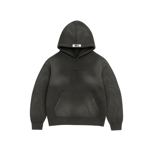 Hoodie C8  basics dark black | Boxy Fit
