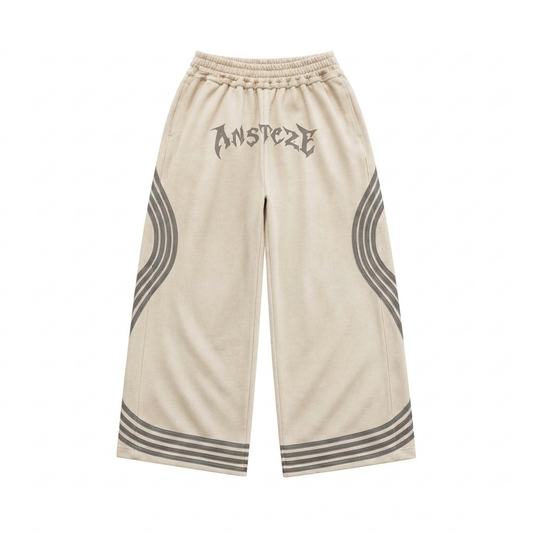 ANSTEZE Baggy Track Suit Beige | Barrel fit