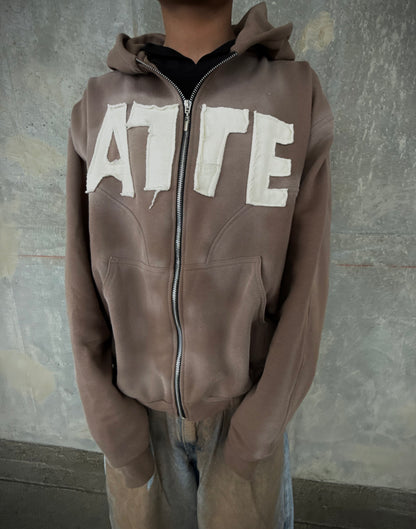 ANSTEZE Zip hoodie CAFÉ| Normla Fit