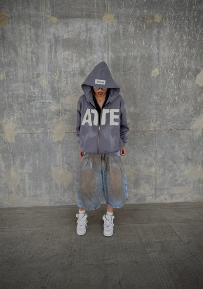 ANSTEZE Zip hoodie GRIS| Normla Fit