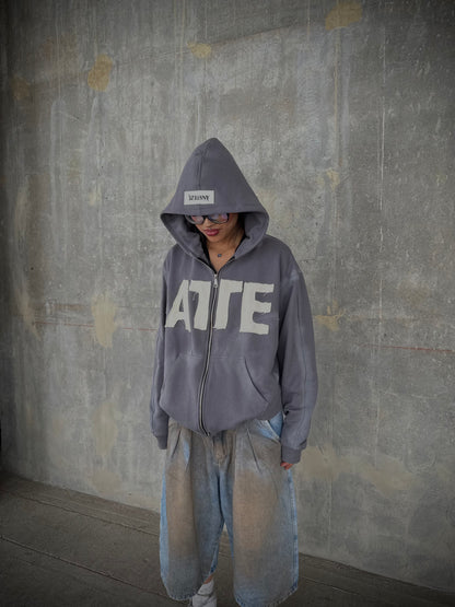 ANSTEZE Zip hoodie GRIS| Normla Fit