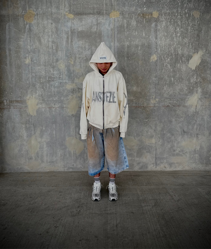 ANSTEZE Zip hoodie MARFIL | Normla Fit
