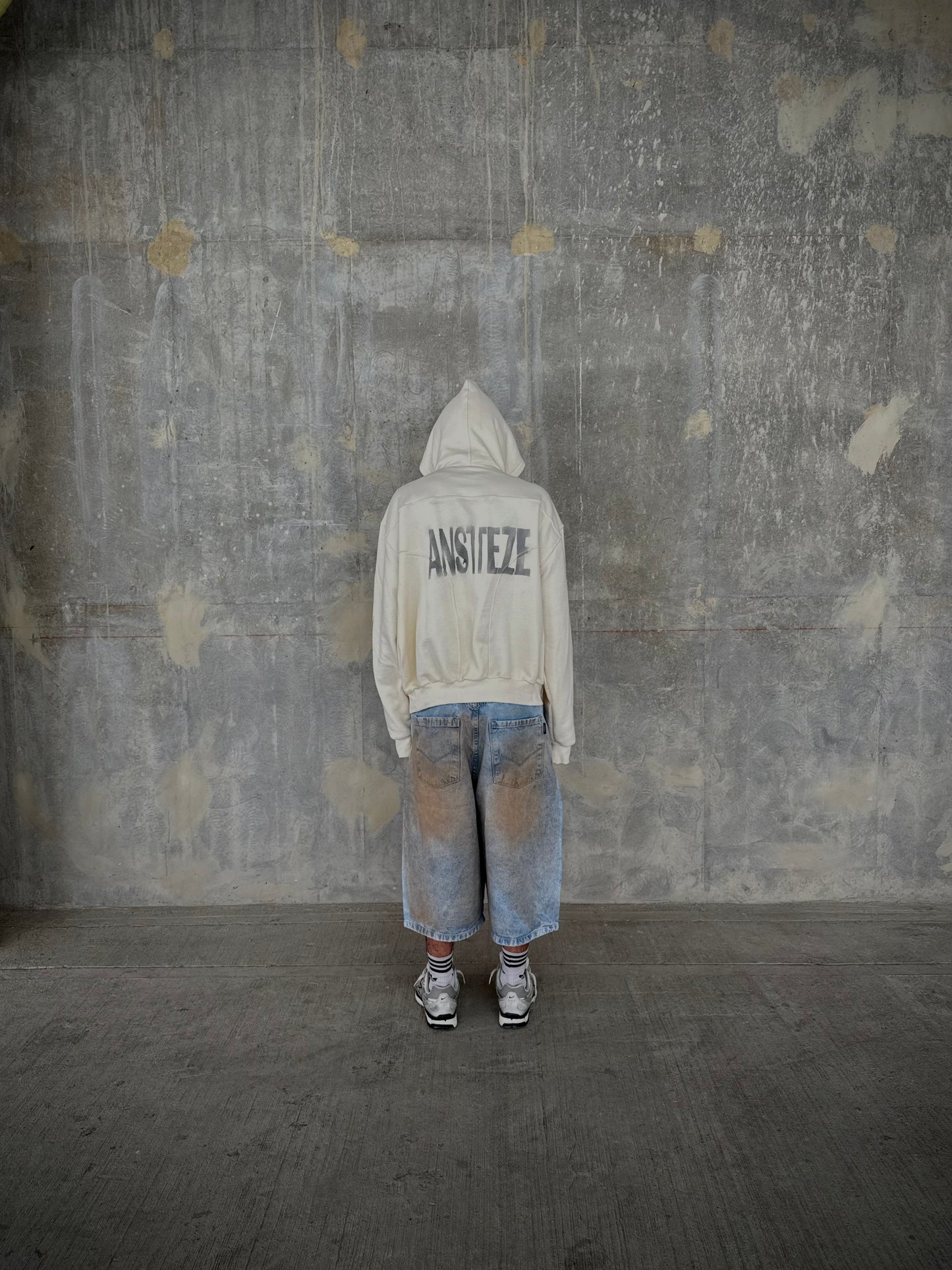 ANSTEZE Zip hoodie MARFIL | Normla Fit
