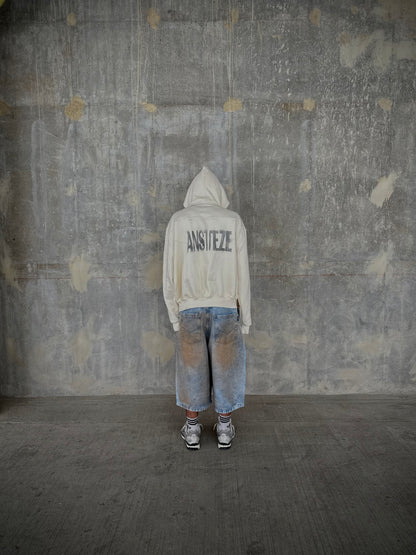 ANSTEZE Zip hoodie MARFIL | Normla Fit