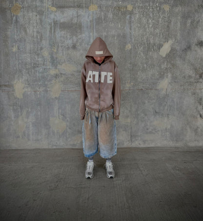 ANSTEZE Zip hoodie CAFÉ| Normla Fit