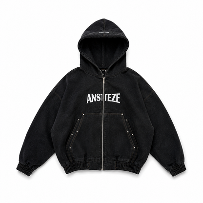 ANSTEZE Zip hoodie set Denim | Box Fit
