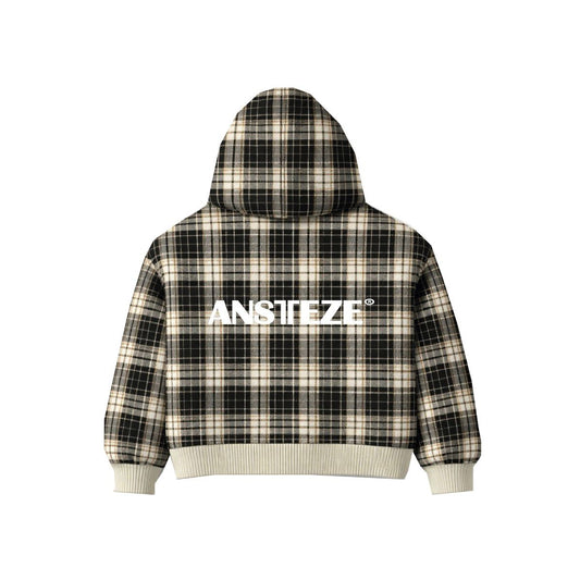 ANSTEZE Zip hoodie CAFE | Boxy Fit